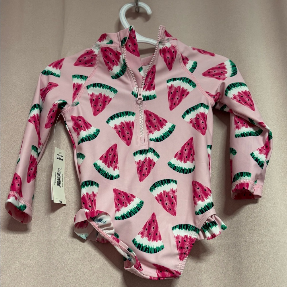Joe Fresh Pink and Green Rashguard with Watermelon Print